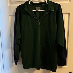 Men's Green and Black Zip Up Sweater